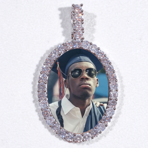 Large 3D Oval Custom Picture Pendant
