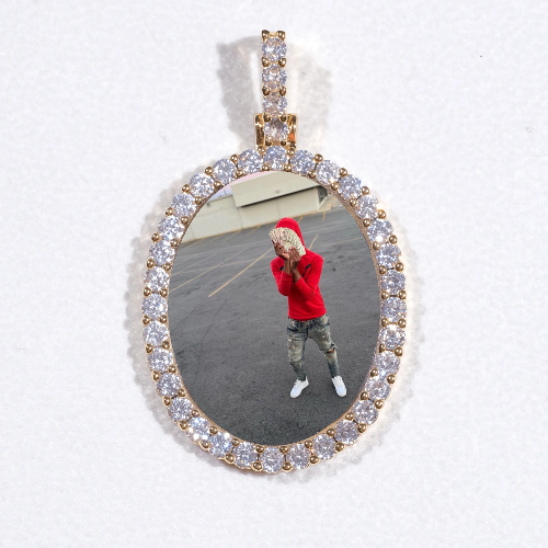 3D Oval Custom Picture Pendant