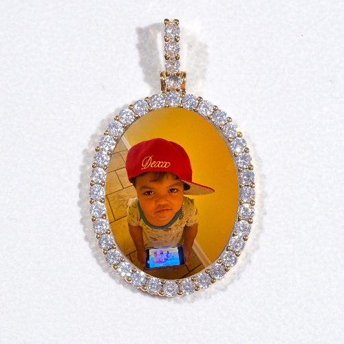 3D Oval Custom Picture Pendant