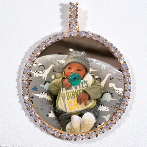 LARGE 3D CIRCLE CUSTOM PICTURE PENDANT