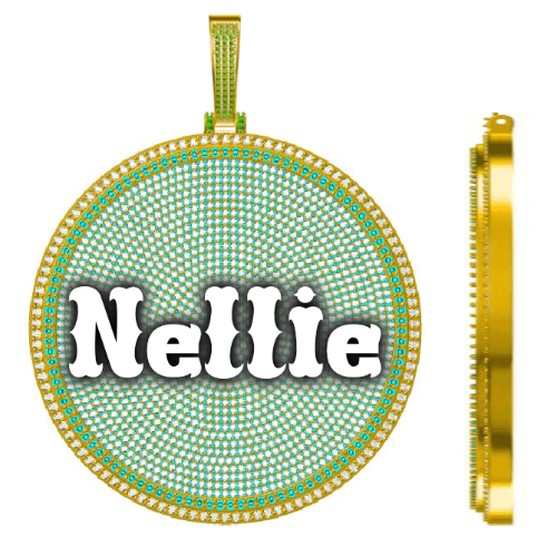 CUSTOM LETTER NECKLACE 3D BIG DISC