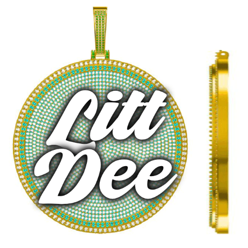 CUSTOM LETTER NECKLACE 3D BIG DISC