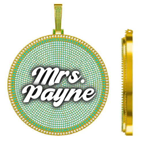 CUSTOM LETTER NECKLACE 3D BIG DISC
