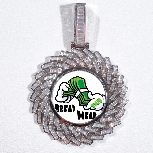 Large 3D Baguette Custom Picture Pendant