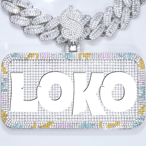 CUSTOM LETTER NECKLACE 3D COLORFUL SQUARE