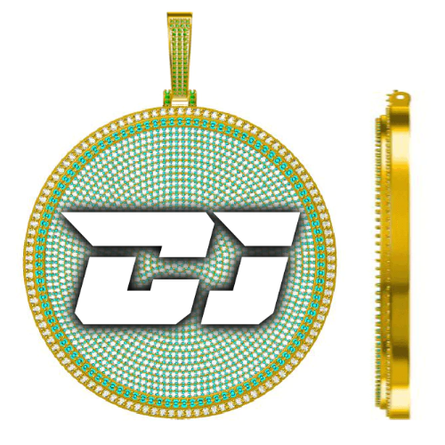 CUSTOM LETTER NECKLACE 3D BIG DISC
