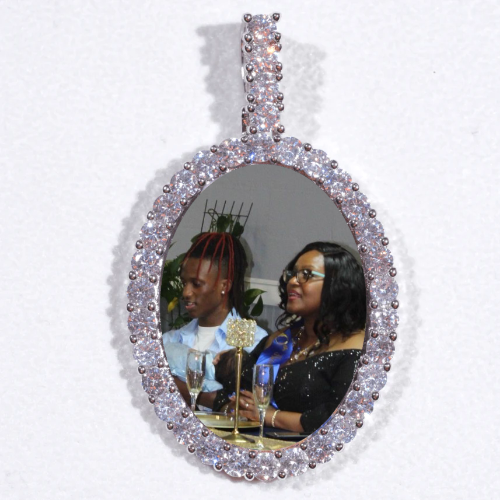 Large 3D Oval Custom Picture Pendant
