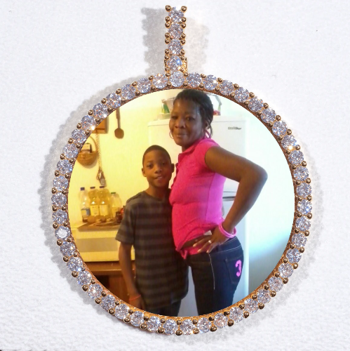 LARGE 3D CIRCLE CUSTOM PICTURE PENDANT