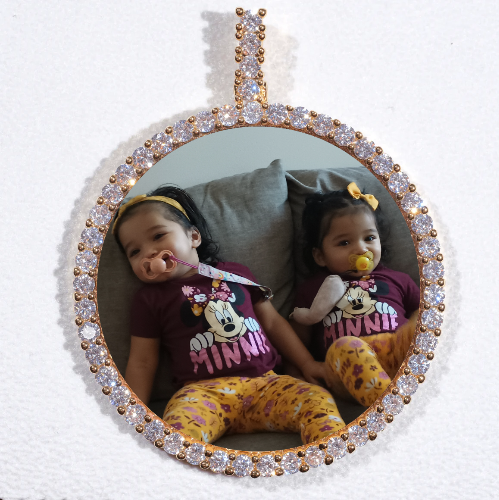 LARGE 3D CIRCLE CUSTOM PICTURE PENDANT