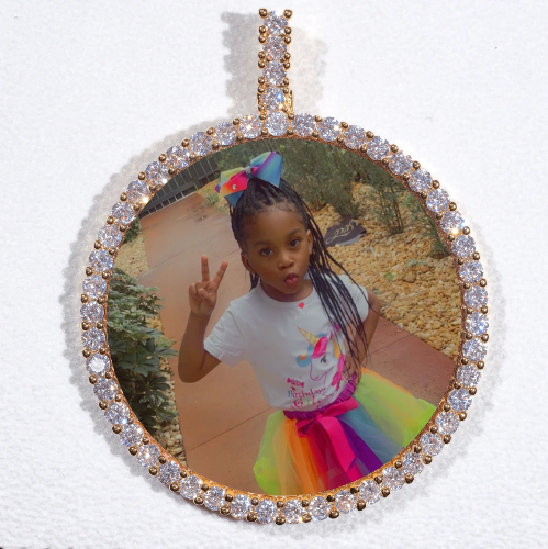 LARGE 3D CIRCLE CUSTOM PICTURE PENDANT
