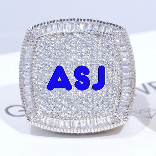 CUSTOM LETTER 3D ICED RING