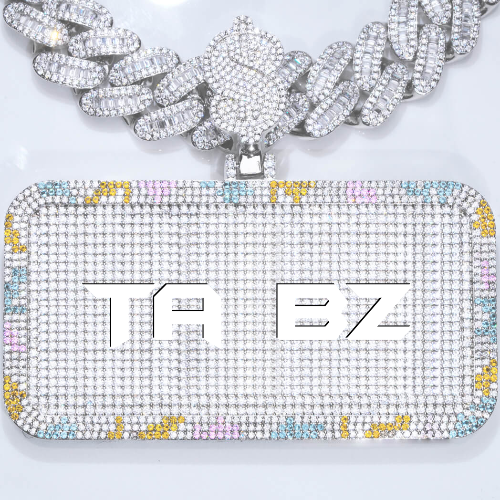 CUSTOM LETTER NECKLACE 3D COLORFUL SQUARE