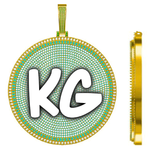 CUSTOM LETTER NECKLACE 3D BIG DISC