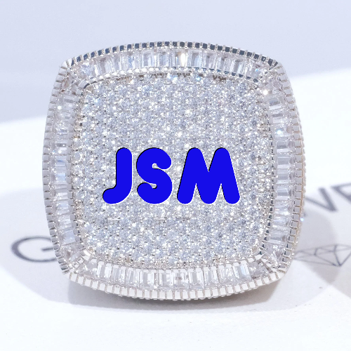 CUSTOM LETTER 3D ICED RING