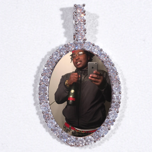 Large 3D Oval Custom Picture Pendant