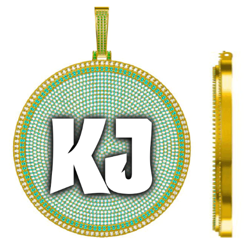 CUSTOM LETTER NECKLACE 3D BIG DISC
