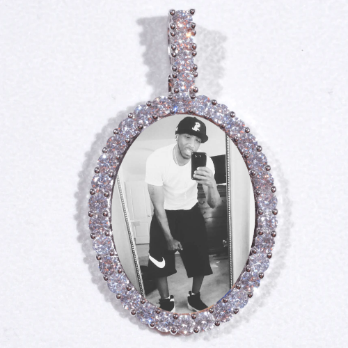 Large 3D Oval Custom Picture Pendant