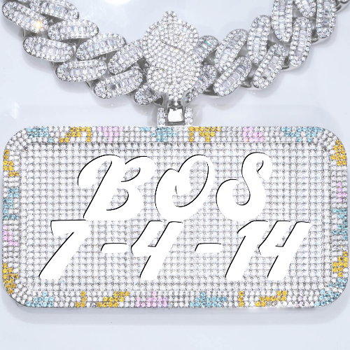 CUSTOM LETTER NECKLACE 3D COLORFUL SQUARE
