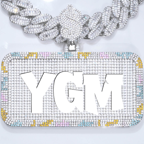 CUSTOM LETTER NECKLACE 3D COLORFUL SQUARE