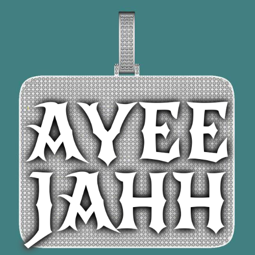 CUSTOM LETTER NECKLACE 3D BIG SQUARE