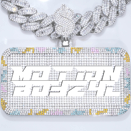 CUSTOM LETTER NECKLACE 3D COLORFUL SQUARE