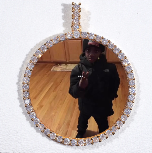 LARGE 3D CIRCLE CUSTOM PICTURE PENDANT