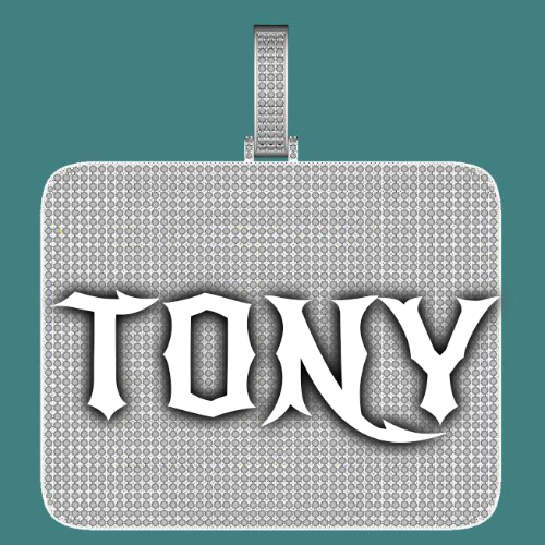 CUSTOM LETTER NECKLACE 3D BIG SQUARE