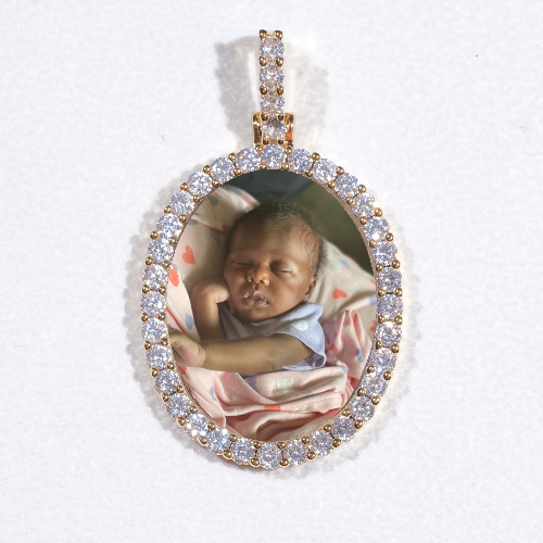 3D Oval Custom Picture Pendant
