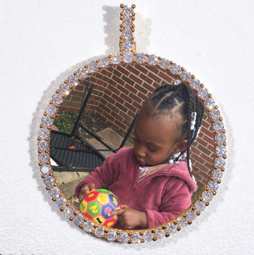 LARGE 3D CIRCLE CUSTOM PICTURE PENDANT