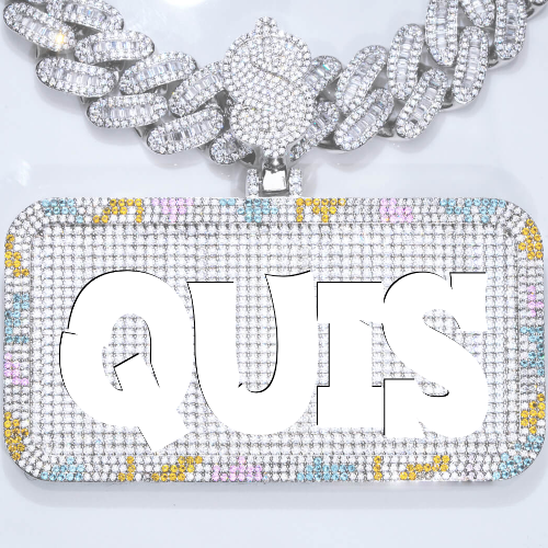 CUSTOM LETTER NECKLACE 3D COLORFUL SQUARE