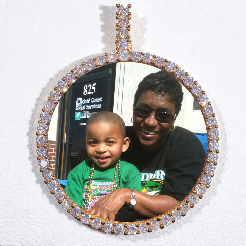 LARGE 3D CIRCLE CUSTOM PICTURE PENDANT