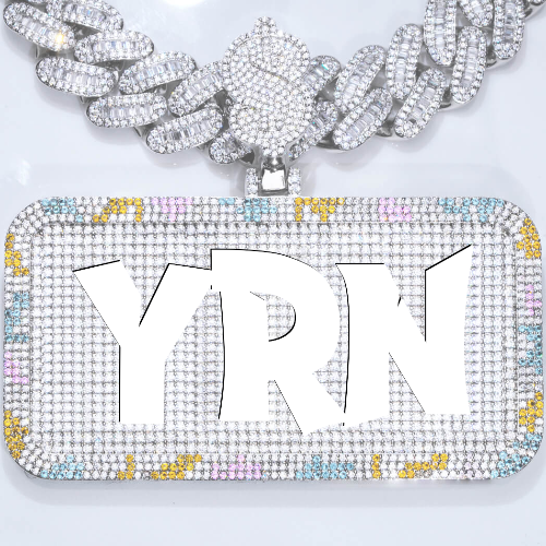 CUSTOM LETTER NECKLACE 3D COLORFUL SQUARE