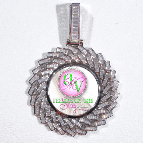 Large 3D Baguette Custom Picture Pendant
