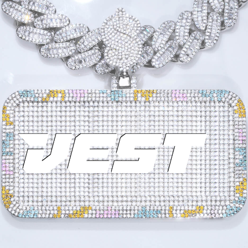 CUSTOM LETTER NECKLACE 3D COLORFUL SQUARE