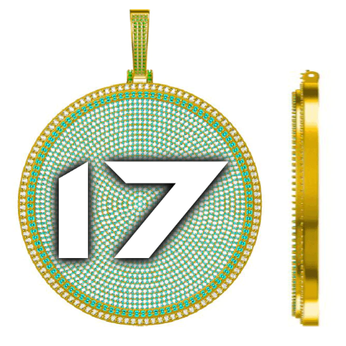 CUSTOM LETTER NECKLACE 3D BIG DISC