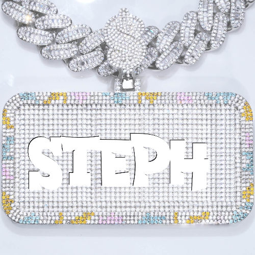 CUSTOM LETTER NECKLACE 3D COLORFUL SQUARE