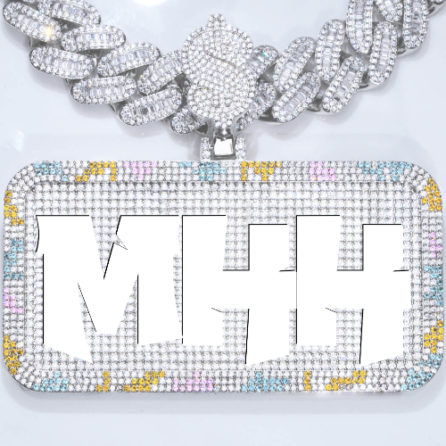 CUSTOM LETTER NECKLACE 3D COLORFUL SQUARE