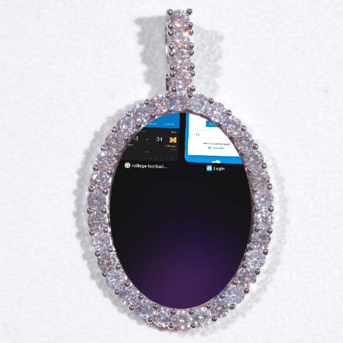 Large 3D Oval Custom Picture Pendant
