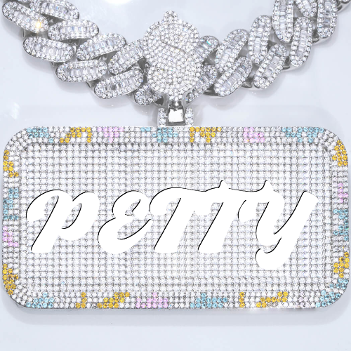 CUSTOM LETTER NECKLACE 3D COLORFUL SQUARE