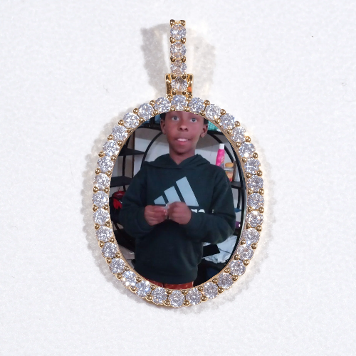 3D Oval Custom Picture Pendant