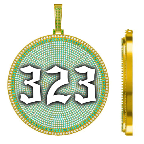 CUSTOM LETTER NECKLACE 3D BIG DISC