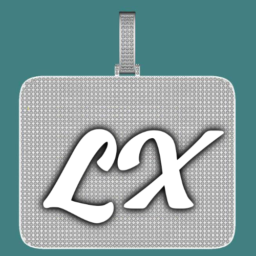 CUSTOM LETTER NECKLACE 3D BIG SQUARE