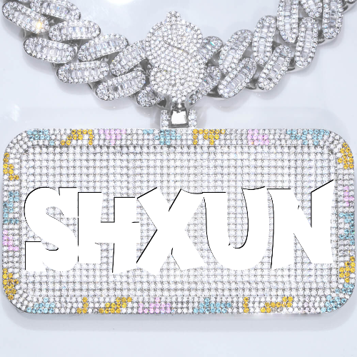 CUSTOM LETTER NECKLACE 3D COLORFUL SQUARE