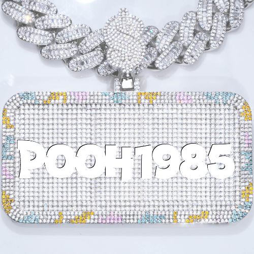 CUSTOM LETTER NECKLACE 3D COLORFUL SQUARE