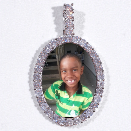 Large 3D Oval Custom Picture Pendant