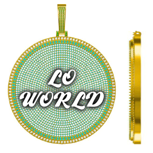CUSTOM LETTER NECKLACE 3D BIG DISC