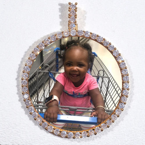 LARGE 3D CIRCLE CUSTOM PICTURE PENDANT