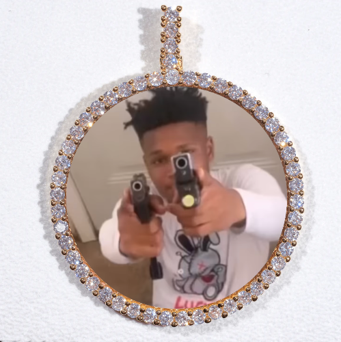 LARGE 3D CIRCLE CUSTOM PICTURE PENDANT