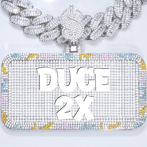 CUSTOM LETTER NECKLACE 3D COLORFUL SQUARE