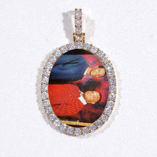 3D Oval Custom Picture Pendant